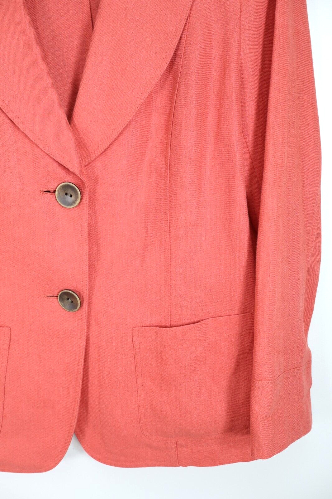 NEW LAFAYETTE 148 Women’s 100% Linen Jacket Long Sleeve Deep Coral Red Size 10
