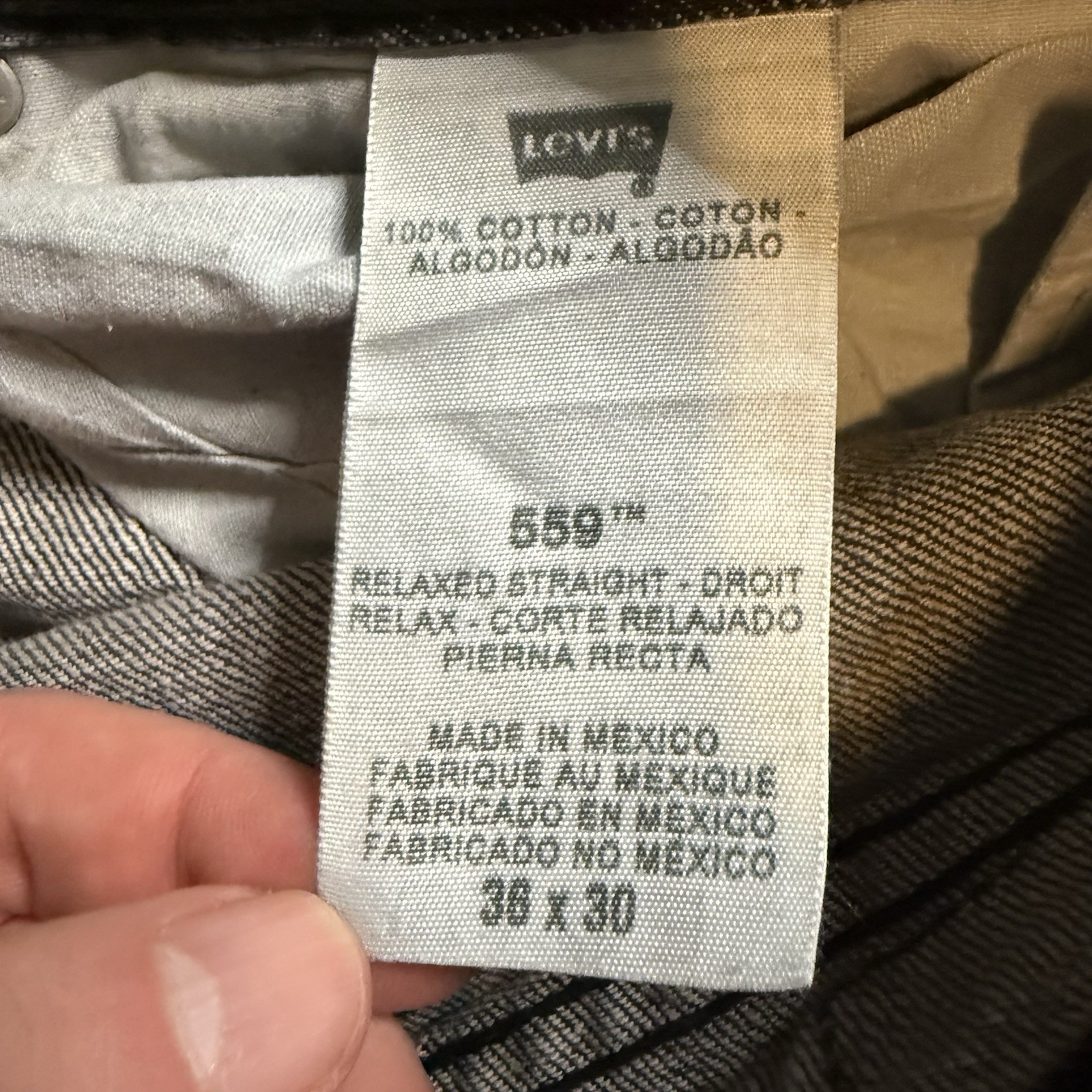Levi’s 559 Relaxed Straight Charcoal Gray Jeans Men’s Meas. 36×28(tag36x30)