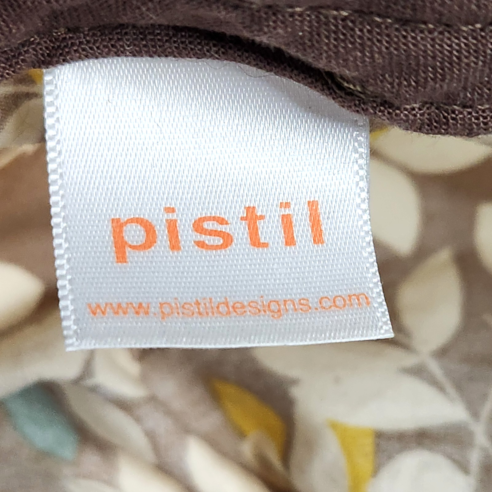 Pistil Ladies Cadet Newsboy Hat Cap Tan Yellow Floral Leaves 100% Cotton Adjust
