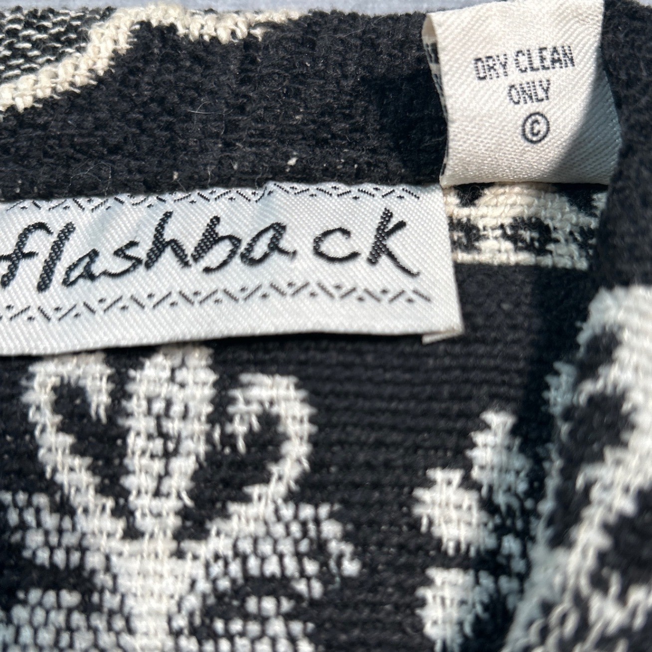 Flashback Cardigan Black White Tapestry Floral Jacket VTG Boho Chic Festival Y2K
