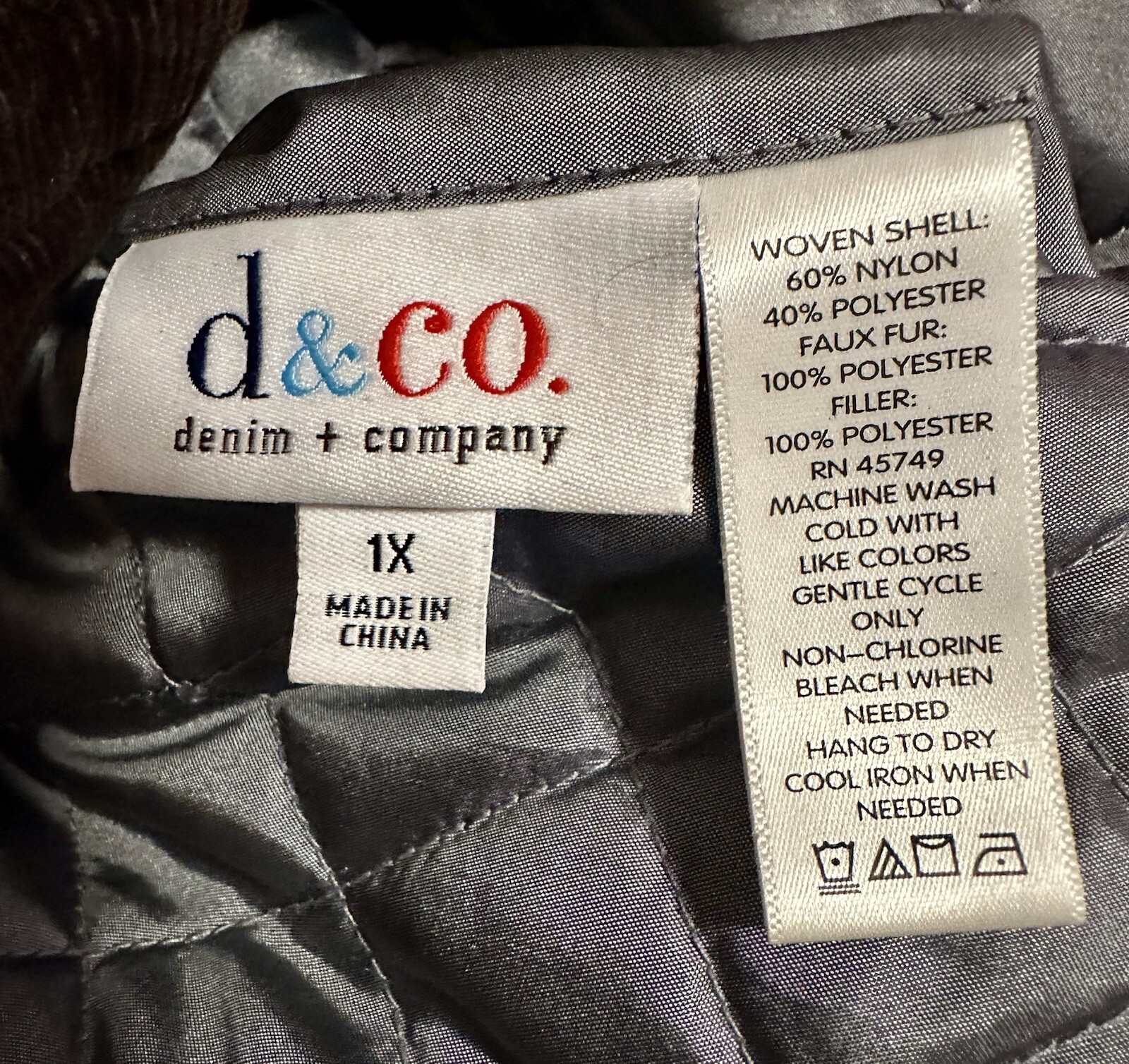 Denim & Co.REVERSIBLE TEXURED FAUX FUR & QUILTED VEST S Zip Front Sz XL