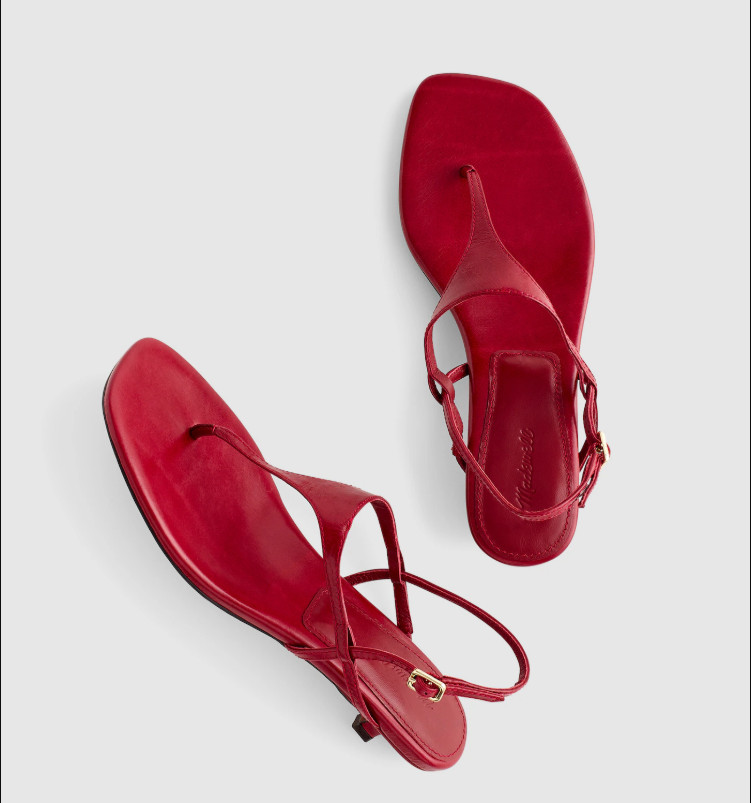 Madewell Chiara kitten heel slingback leather sandals women