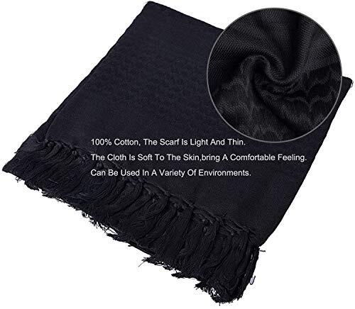 Military Shemagh Tactical Desert Scarf / 100% Cotton Keffiyeh Scarf Wrap for Men