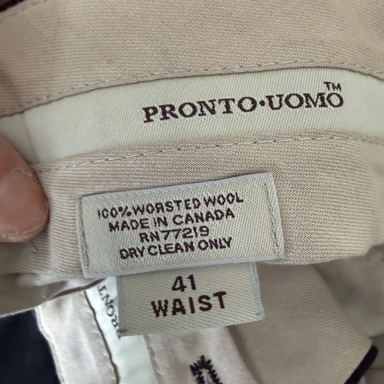 Pronto Uomo Mens 41 Black 100% Worsted Wool Pleated Cuffed Dress Pants Canada