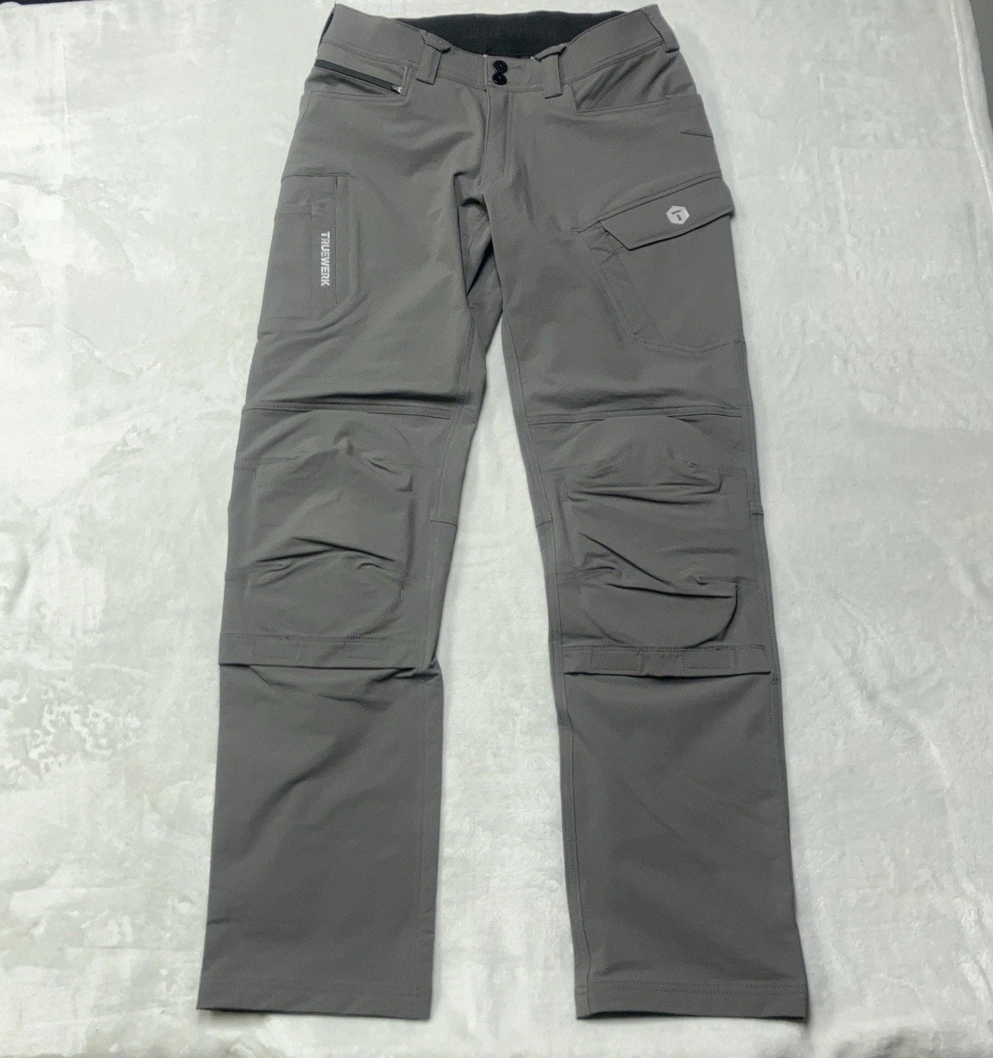 Truewerk Pants Gray T1 Pro WerkPant With Knee Pads Nylon Cargo Mens 32×34