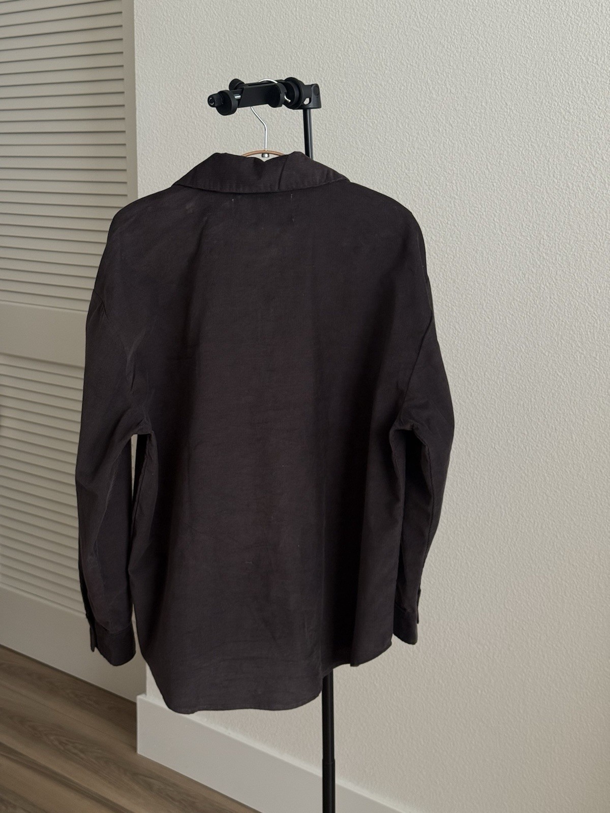 Calvin Klein Jeans Woman Espresso Brown Corduroy Button-Up Shirt NWOT