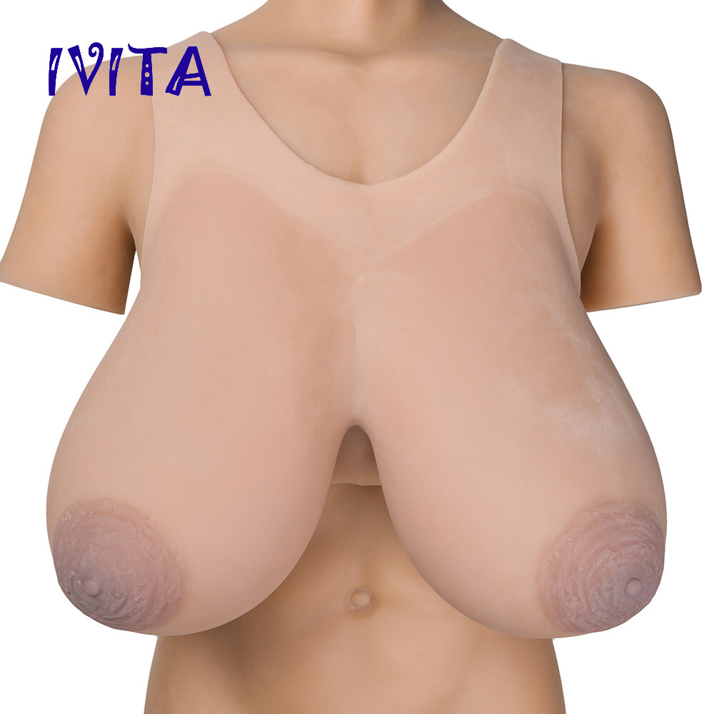 Full Silicone Vest Straps Big Areola Huge Breast Forms Drag Queen Large Boobs CD