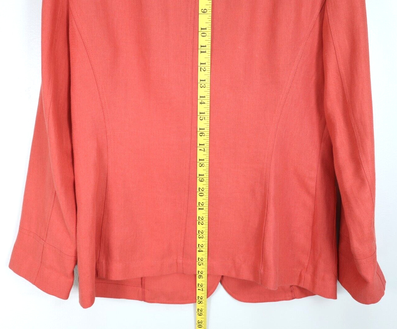 NEW LAFAYETTE 148 Women’s 100% Linen Jacket Long Sleeve Deep Coral Red Size 10