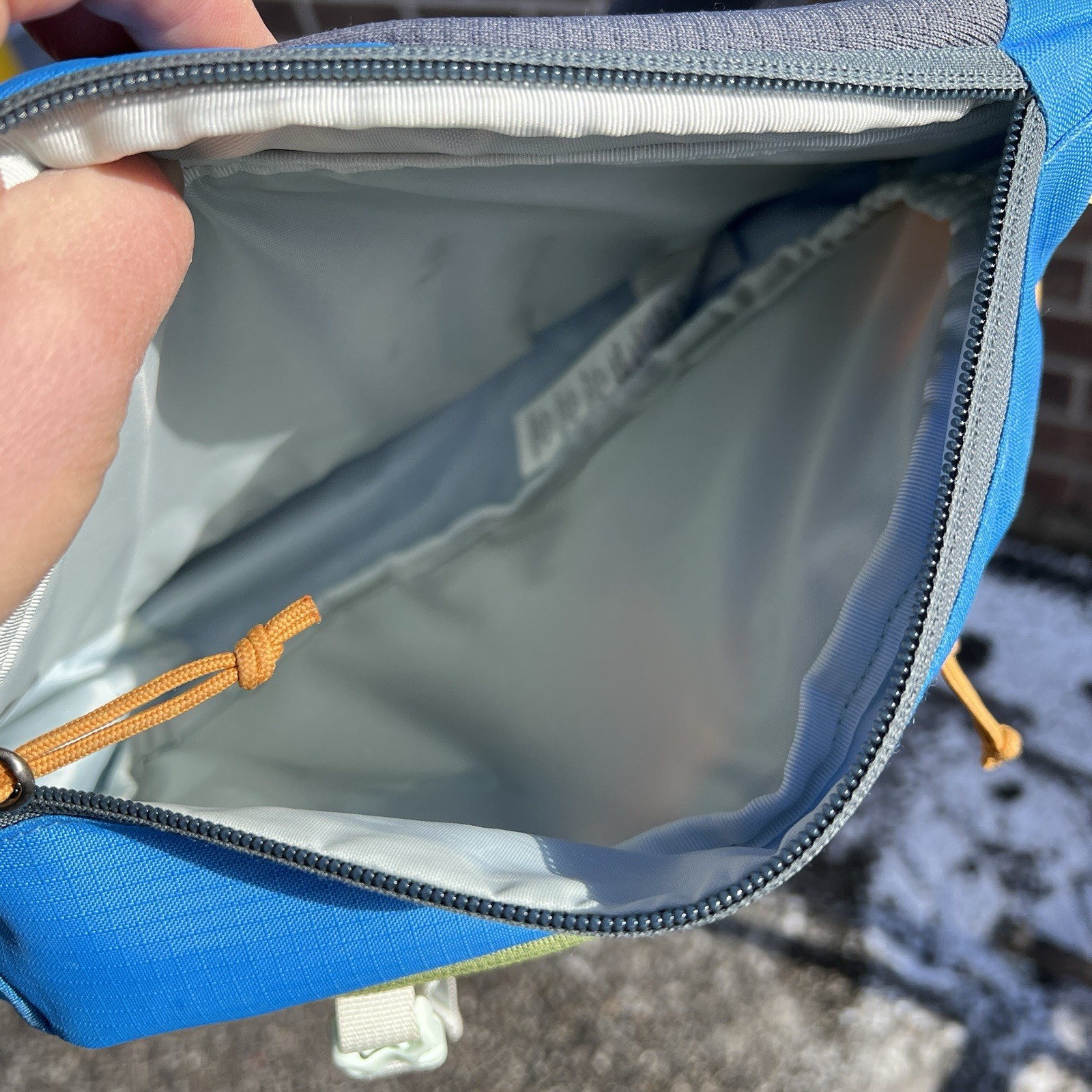 Patagonia Atom Sling 8L – Patchwork Vessel Blue – Lightweight Crossbody Pack Bag