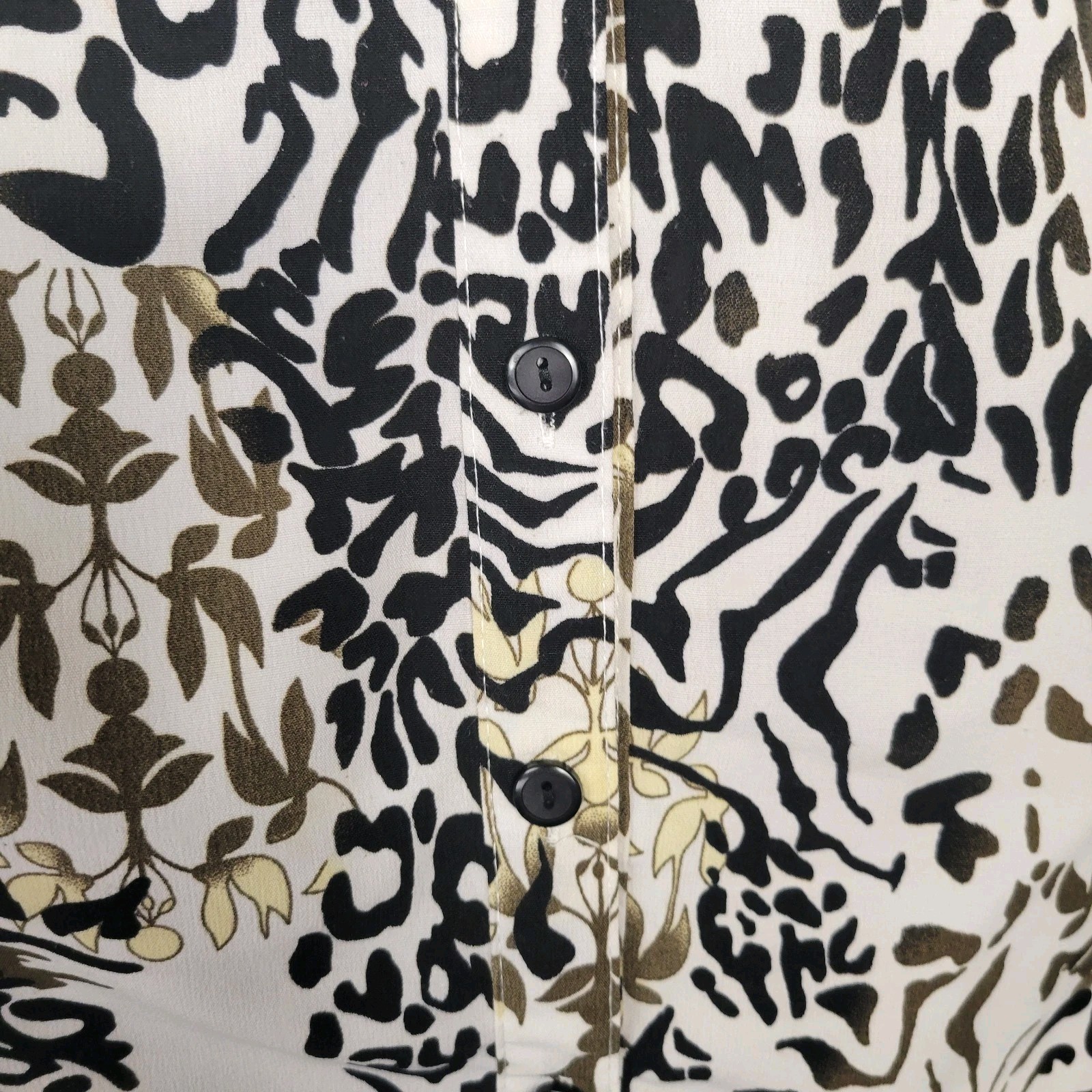 Vintage Notations Top Blouse L Leopard Cheetah Y2K Career Office Chic Statement
