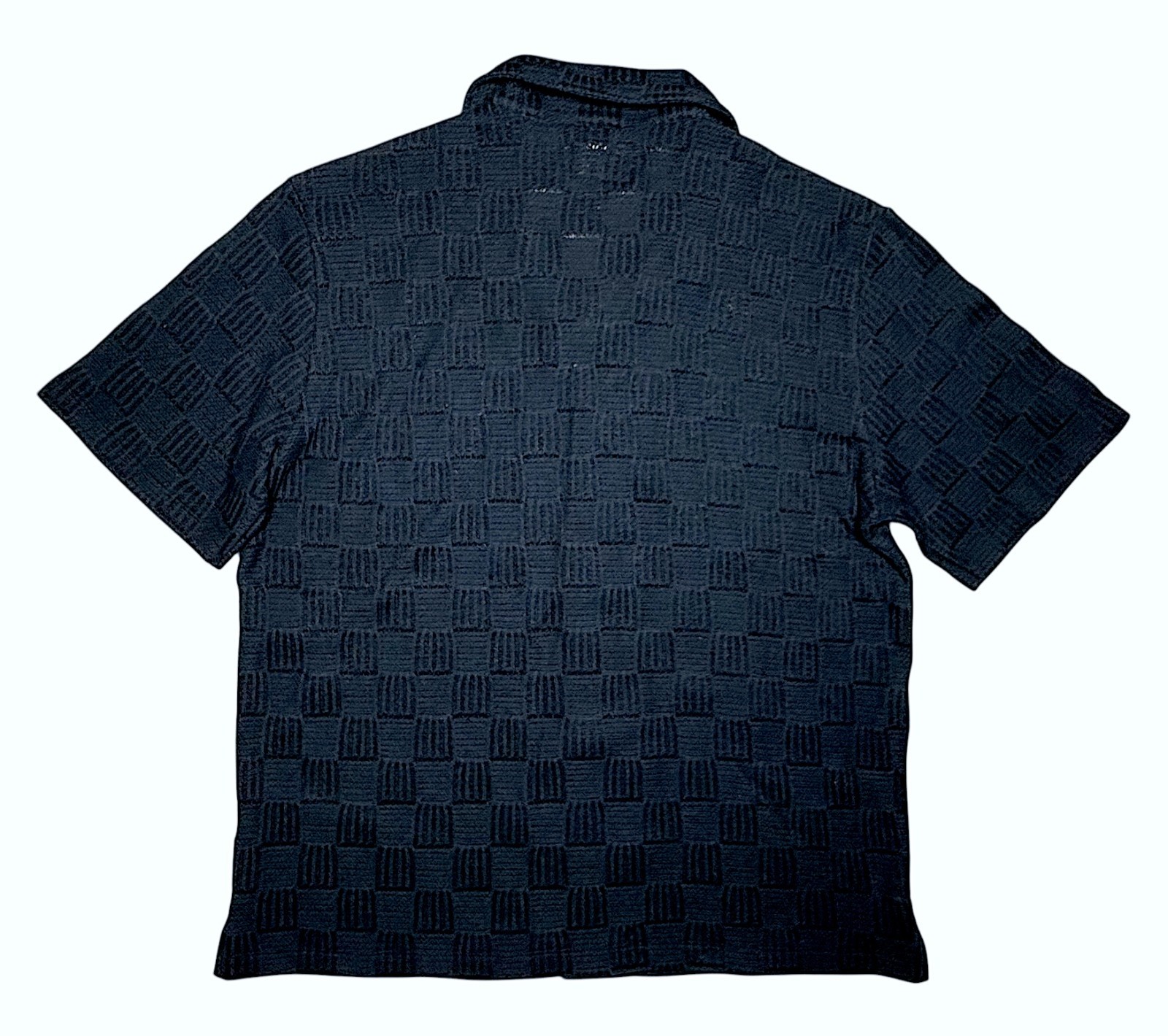 Todd Snyder Sweater Polo Sz M Cotton Blend Midnight Blue Basketweave New