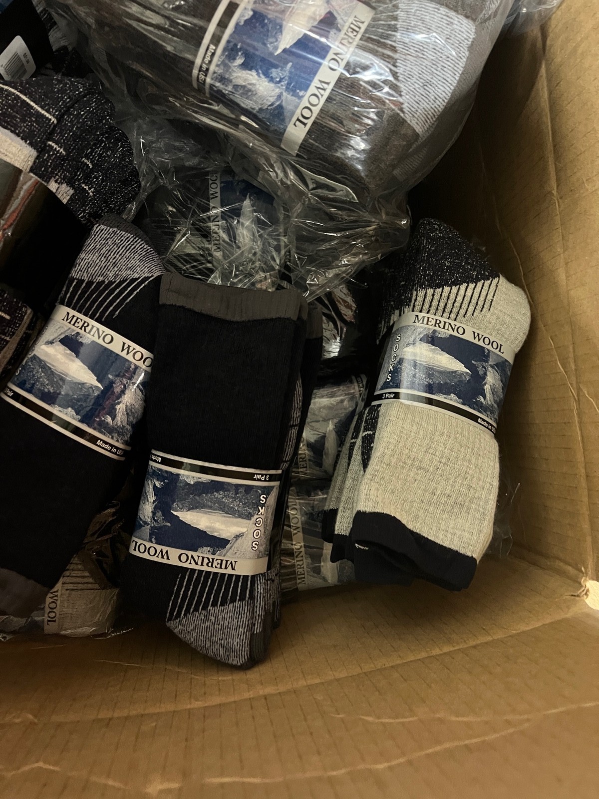72% Merino Wool Men’s MADE IN THE USA WARM HD Thick Hiking Socks 3 Pair Sz 10-13