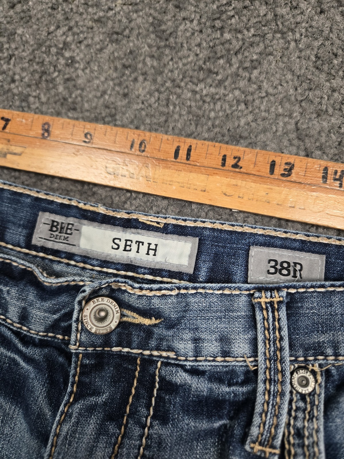 BKE Buckle Jeans Men’s 38 (Fits 39×31) Seth Fade Wash Stretch Denim Distressed