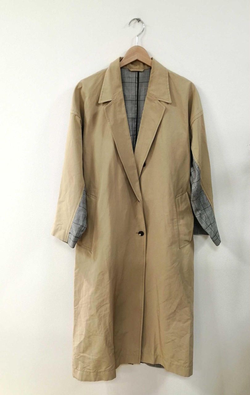 ELENDEEK Color Combination Coat 511810000001 Beige X Glen Plaid Used