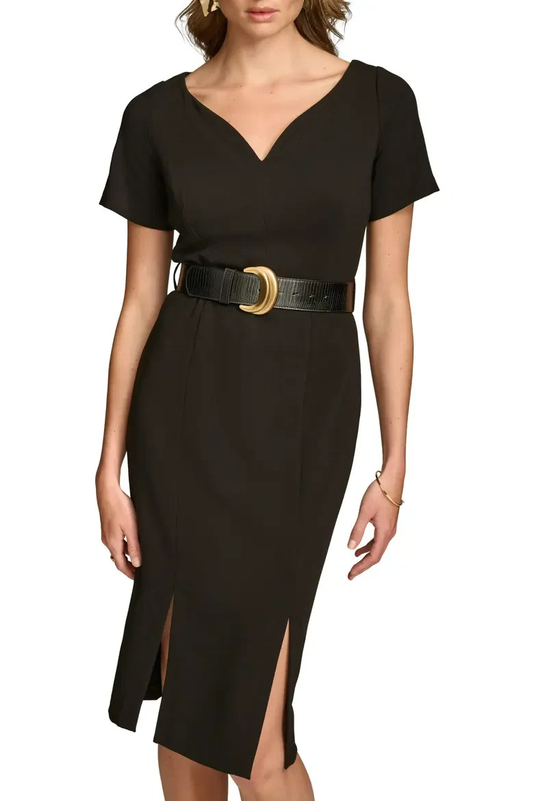 Donna Karan New York Belted Stretch Sheath Dress-Size 2 (FLK#1153 B)