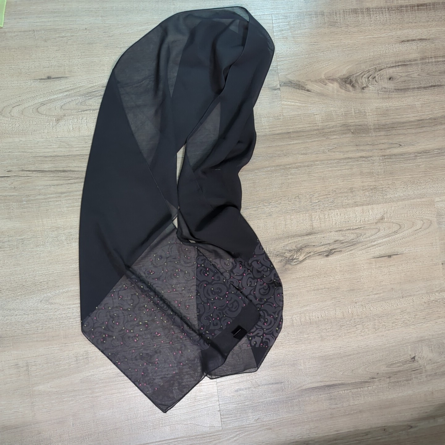 YSATIS de givenchy Vintage Scarf Black Polyester 64 Inches