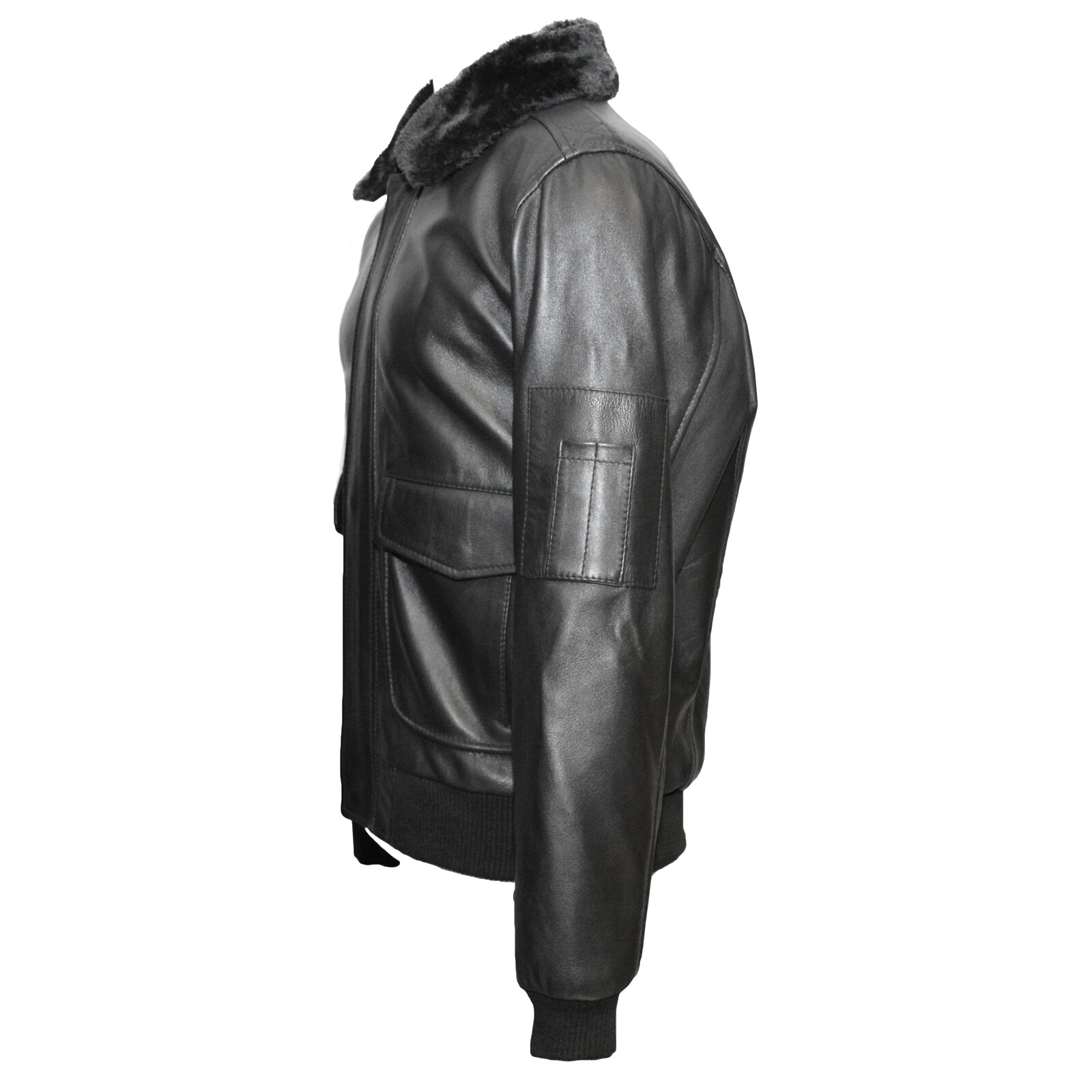 Aviator G-1 Flight Bomber Jacket Soft Sheepskin Leather W/ Removable Fur Collar