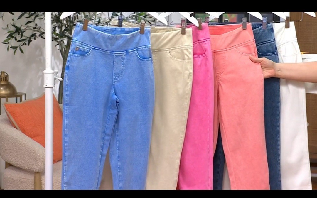 Belle By Kim Gravel Delray Denim Washed Coral Capri Size 0