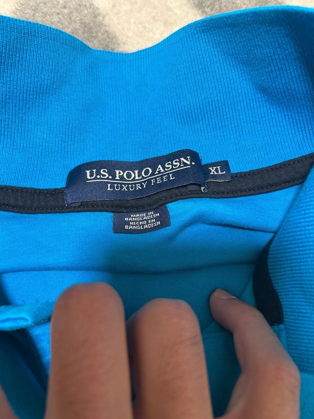 U.S. Polo Assn. Men’s Luxury Feel Blue Short Sleeve Interlock Polo Shirt Size XL