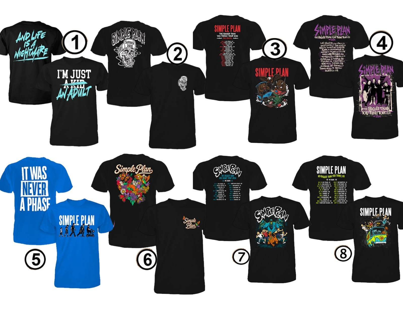 Simple Plan The Bigger Than You Think Tour 2026 T shirt Reprint