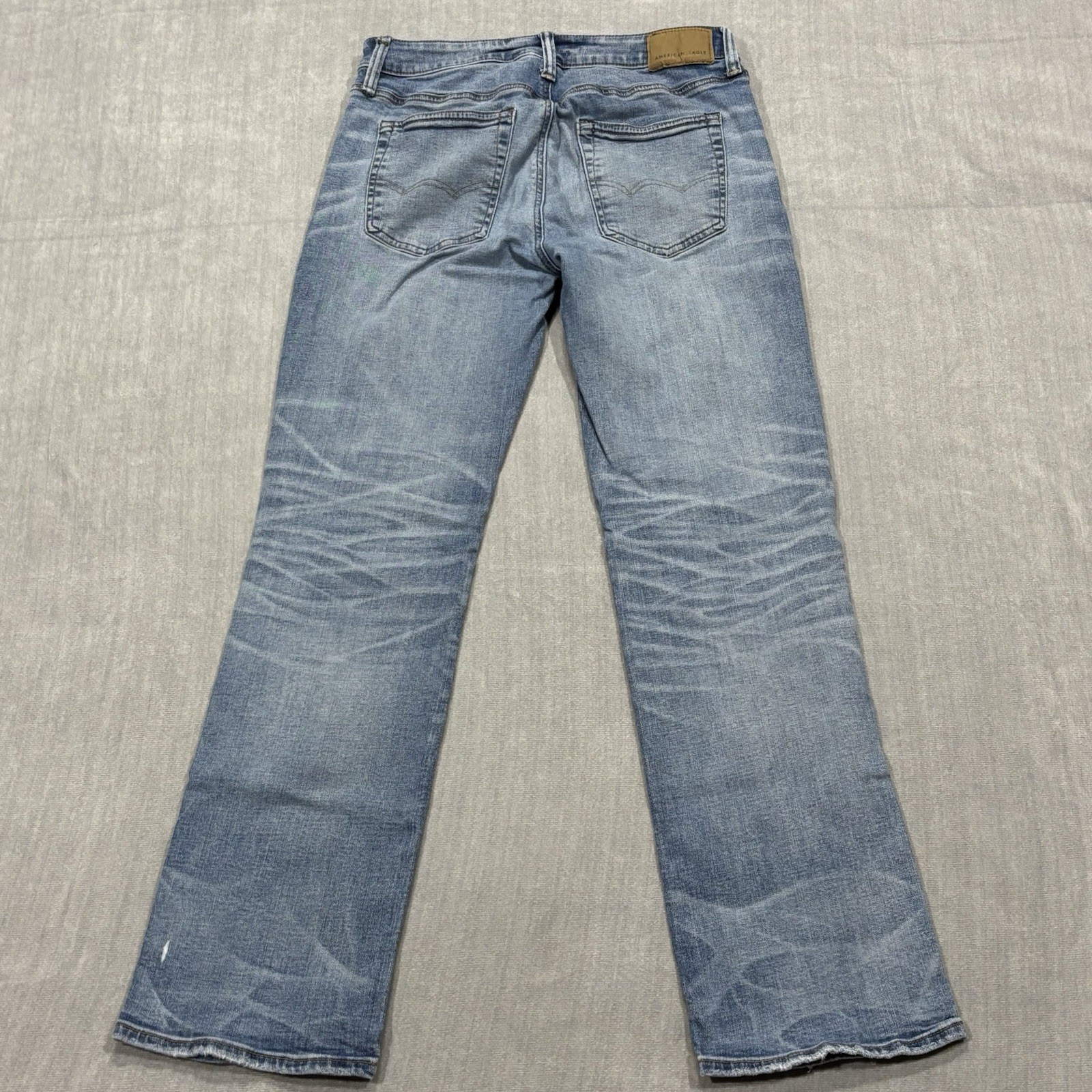 American Eagle Air Flex Original Boot Jeans Mens 30×31 Blue Distressed Denim