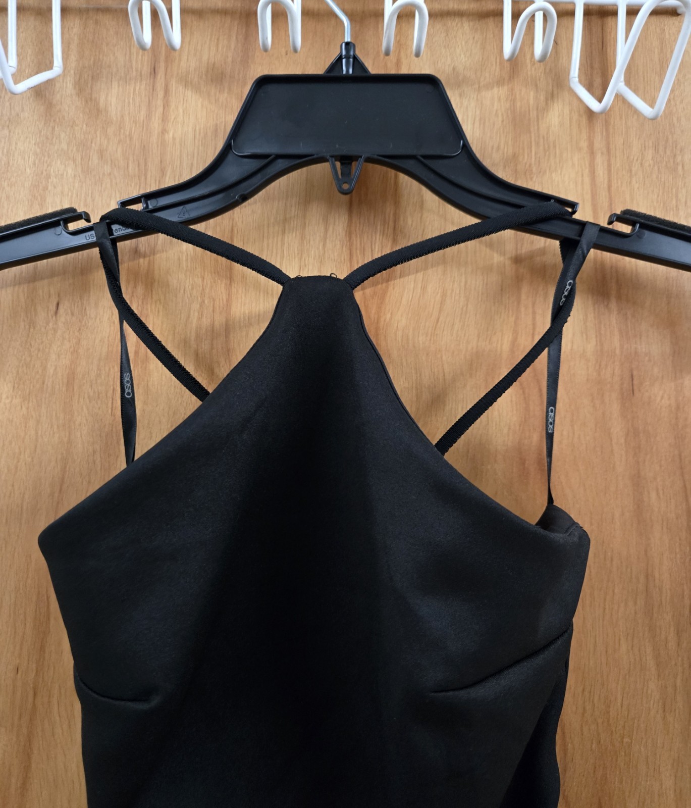 ASOS BLACK HALTER NECK MAXI DRESS OPEN BACK