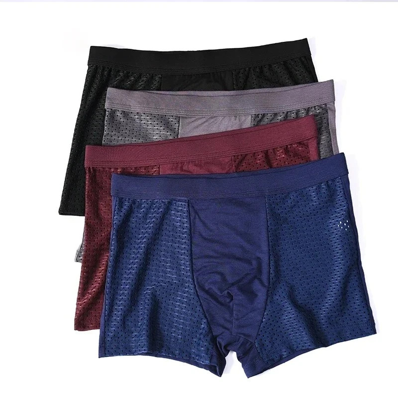 Plus Size 8XL Bamboo Boxer Shorts for Men 4-Pack – Breathable Moisture