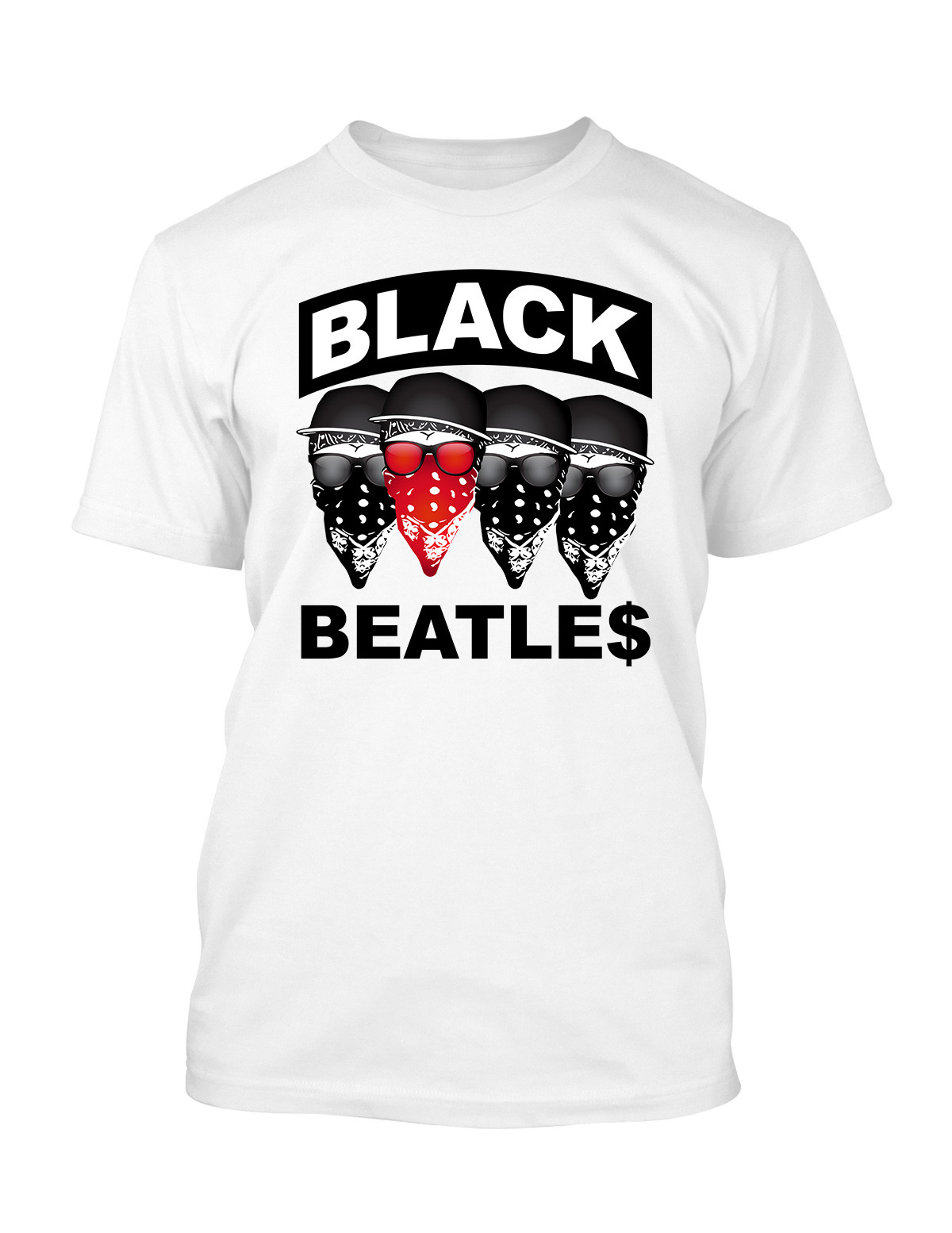 Mens Hip Hop Black Beatles Sneaker Tee Shirt to Match J14 Last Shot Shoe