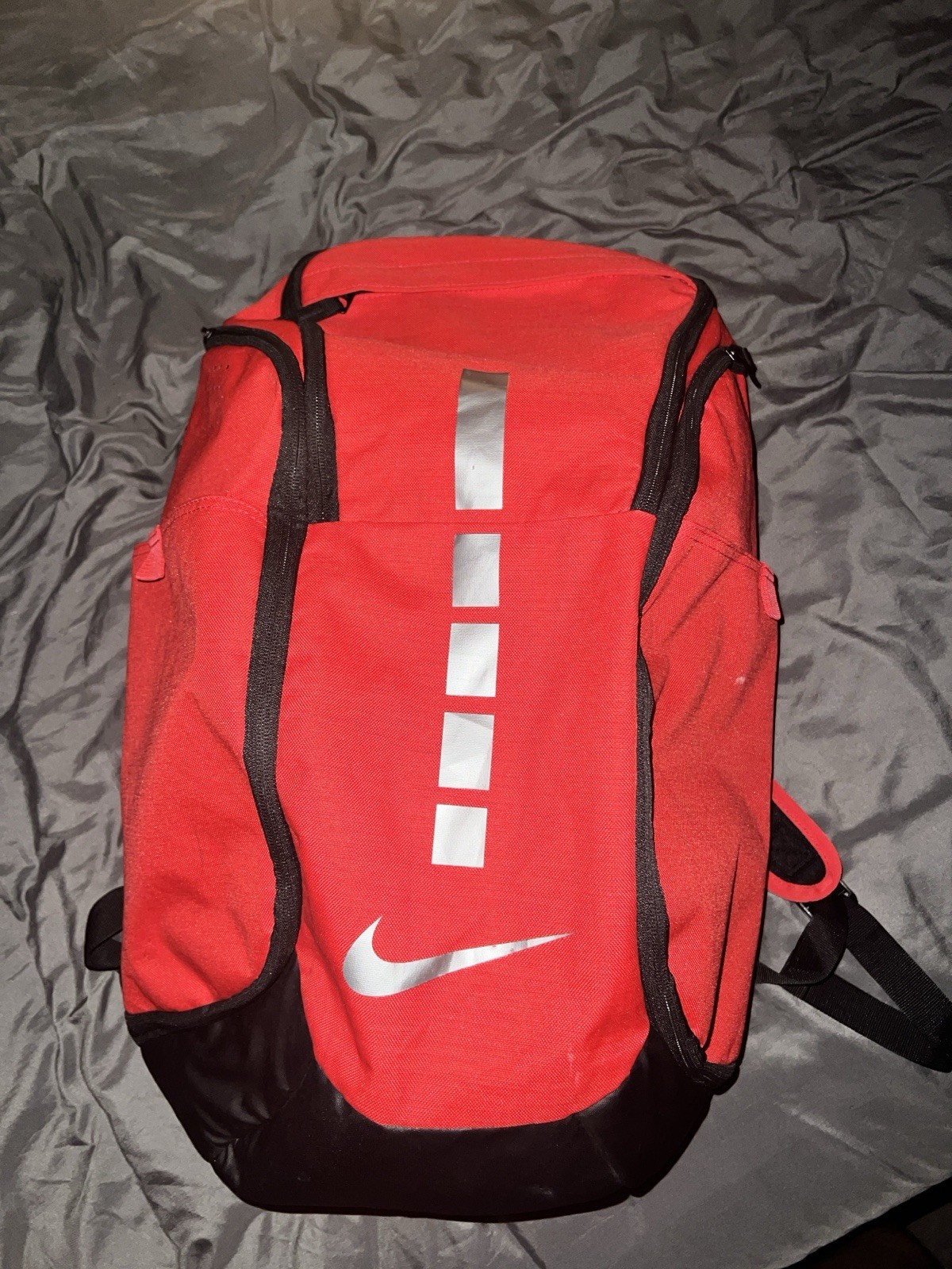 Nike Hoops Elite Pro Basketball Backpack, Black/Metallic/Red Book Bag