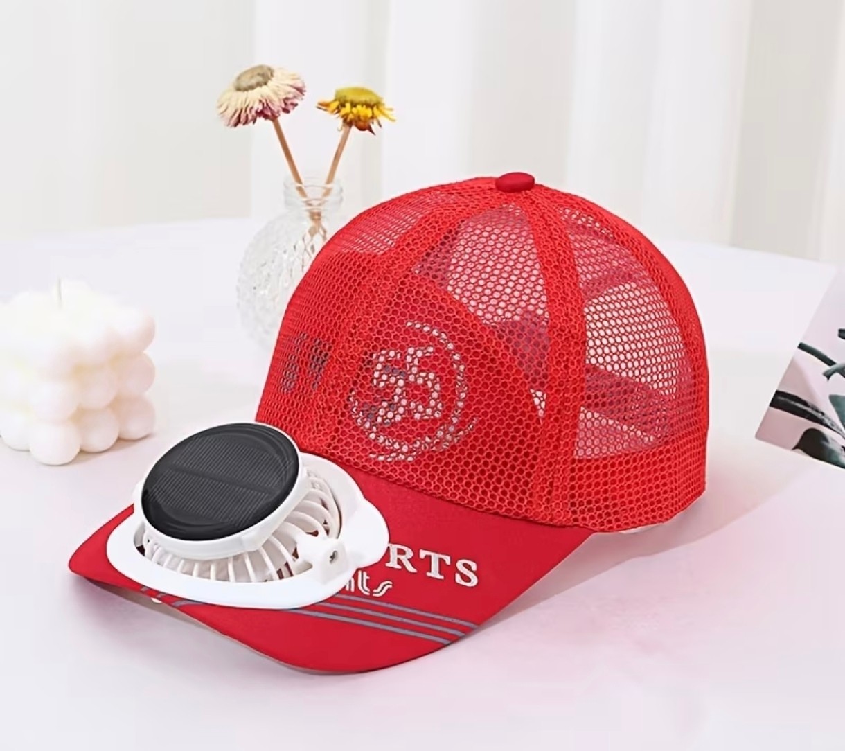 Solar Fan Cooling Cap USB Rechargeable Mesh Breathable Hat 4 Colors