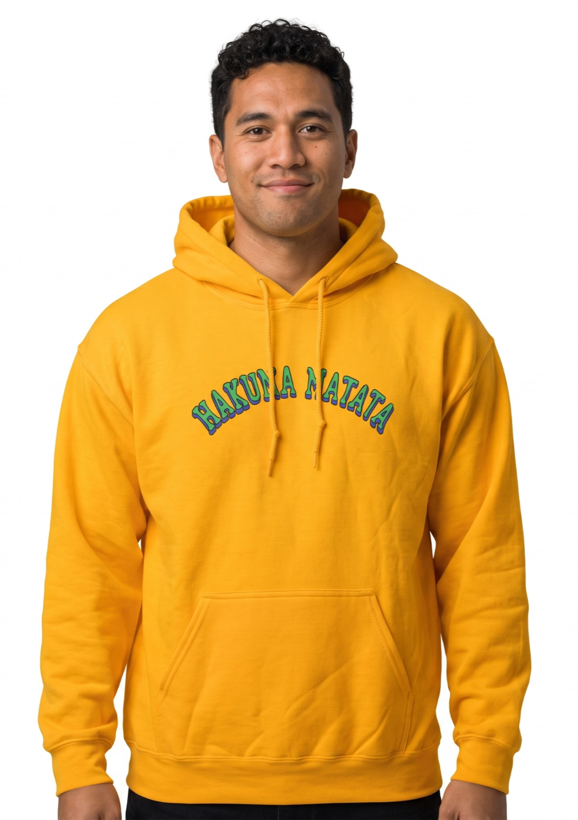 The Lion King Mens Hakuna Matata Yellow Simba, Timon, & Pumbaa Hoodie New Large