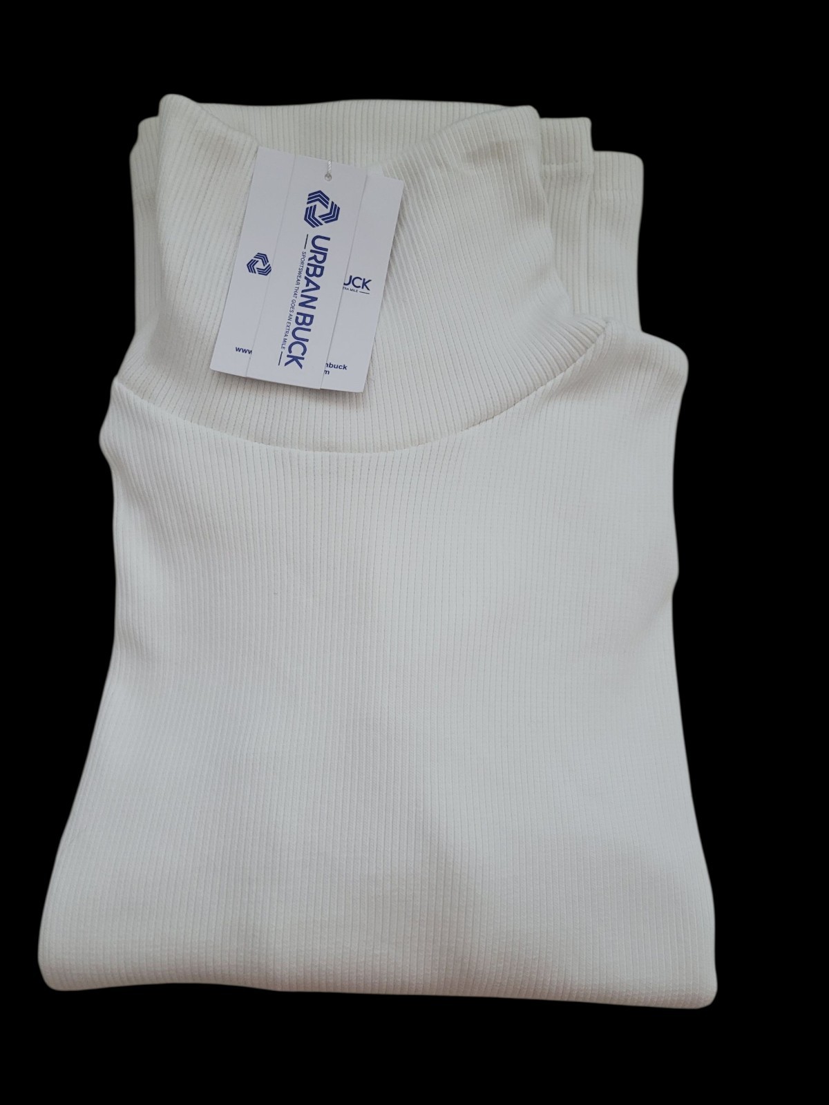 URBAN BUCK Womens White Turtleneck Sweater Long Sleeve Slim fit Soft Ribbed (XL)