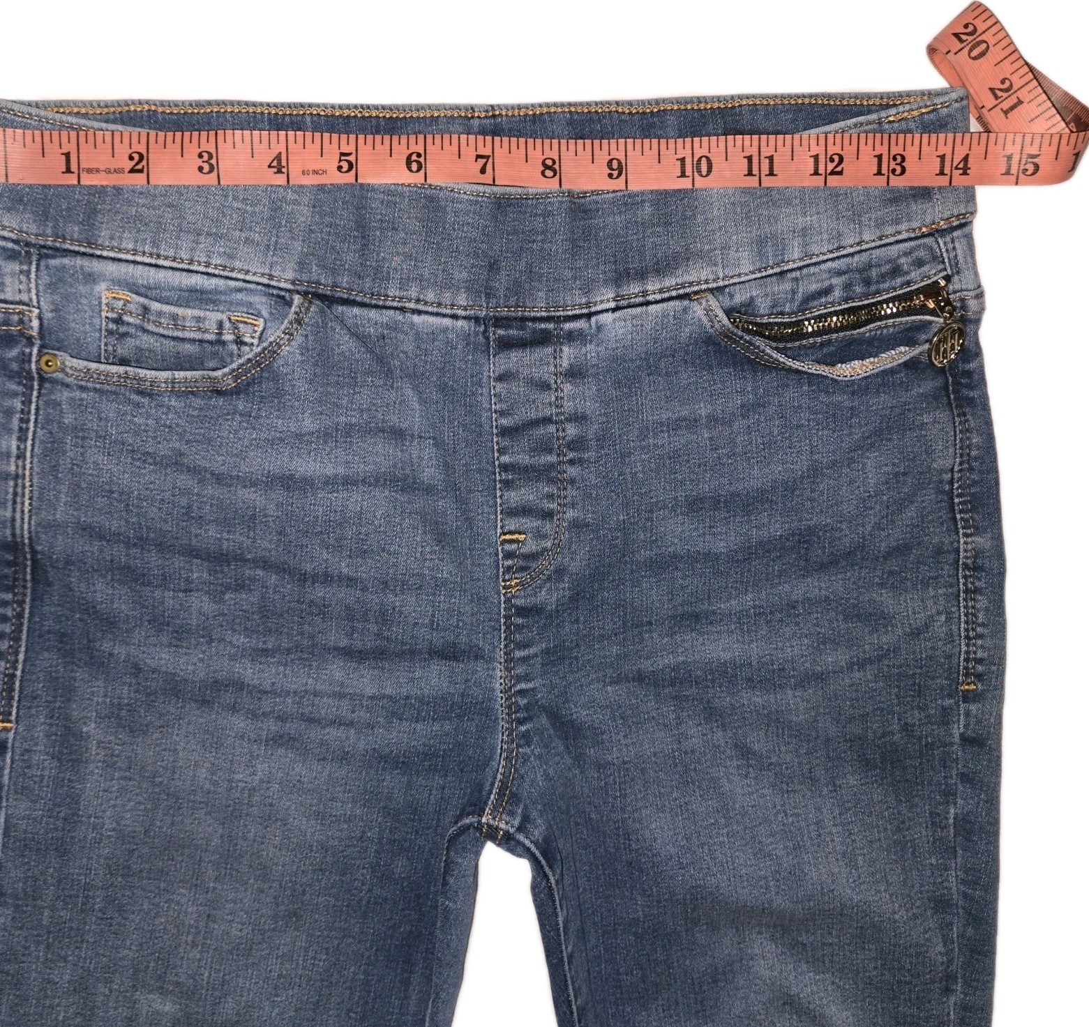 TOMMY HILFIGER Gramercy Pull On Skinny Jeans Size 6 Blue Jeggings Charm Pockets