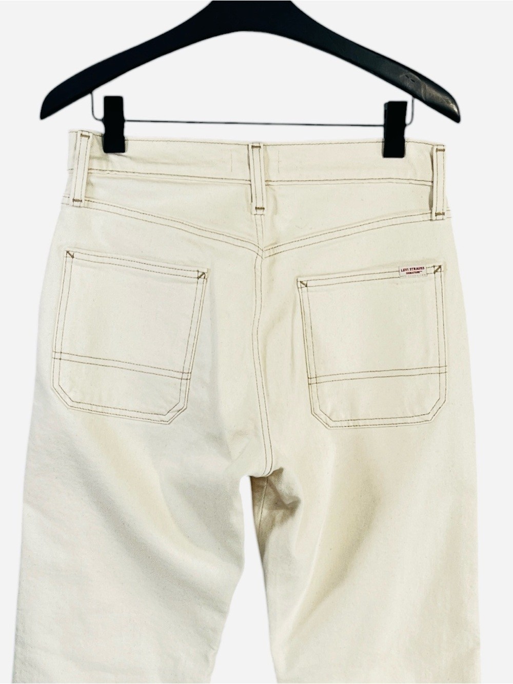 Levi Strauss Signature Off White/Cream Double Knee Straight Leg Jeans W29 X L32