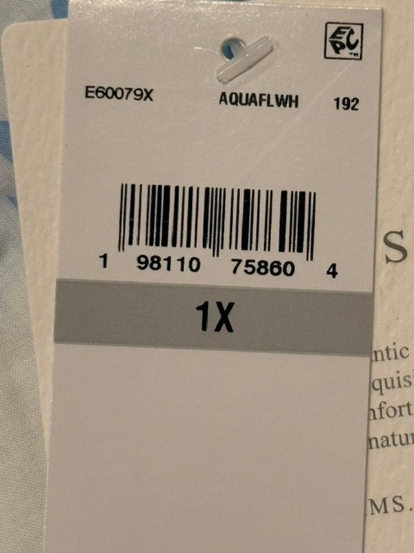 Eileen West 50″ Cap Sleeve 100% Cotton Lawn Nightgown Size 1X