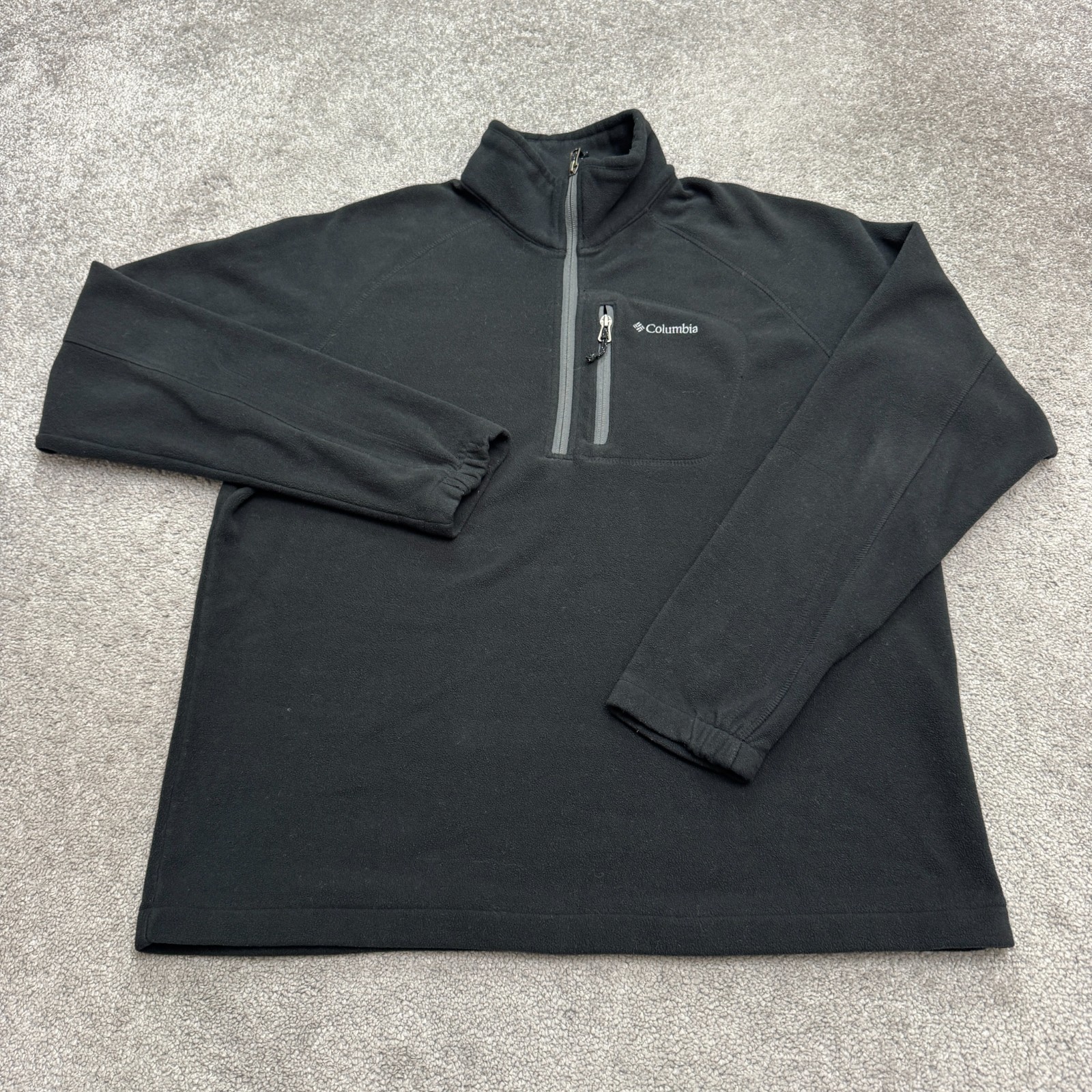 Columbia Fast Trek II Half Zip Pullover Fleece Jacket Mens XL Black Outdoor Trek