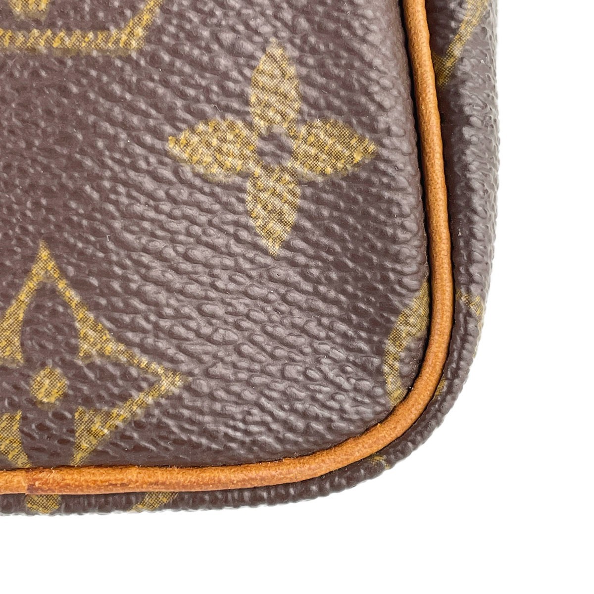 Louis Vuitton Monogram Mini speedy Leather Fabric Brown Handbag 4574