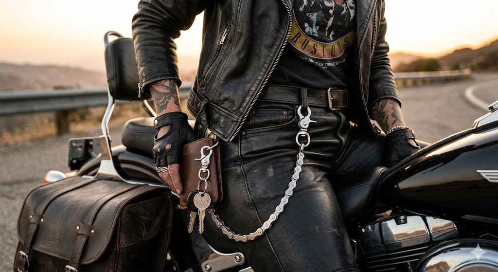 Handcrafted Upcycled Bike Chain Wallet Chain | Biker Punk Y2K Alt | 7 Colors