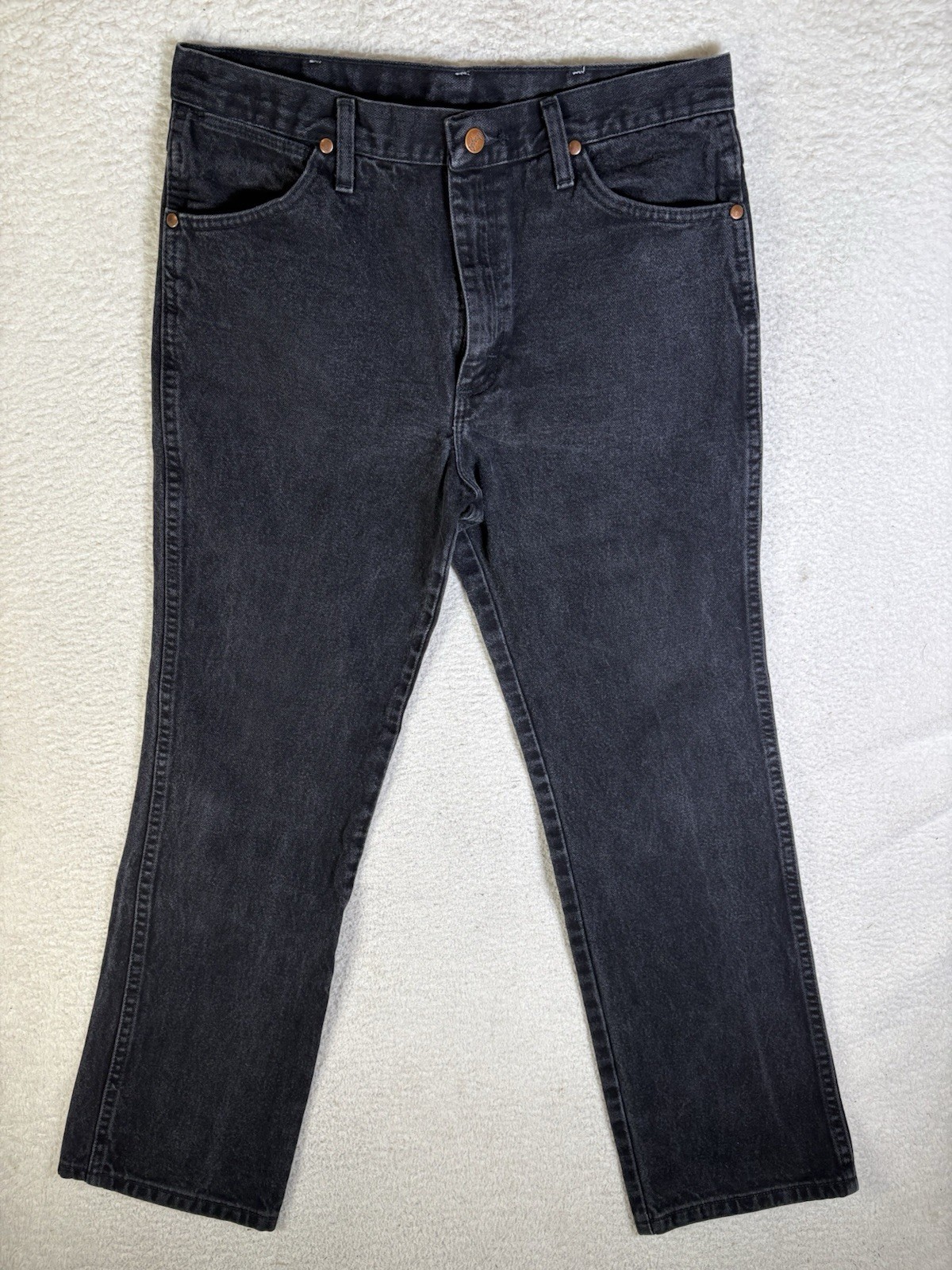 Wrangler Jeans Mens 34×30 Black Slim Straight 936WBK Denim Cowboy Cut Western