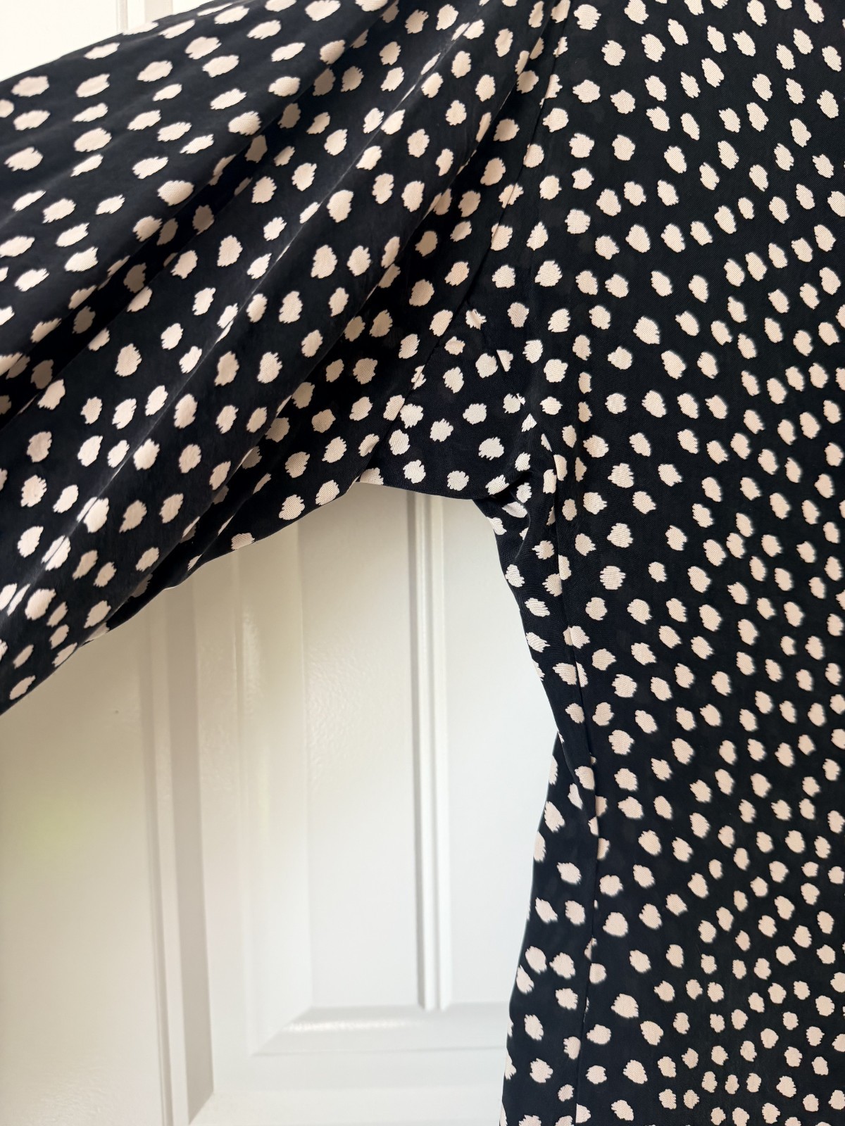 COS Women’s Black White Polka Dot Midi Dress Long Sleeve Size EU 42 US 10