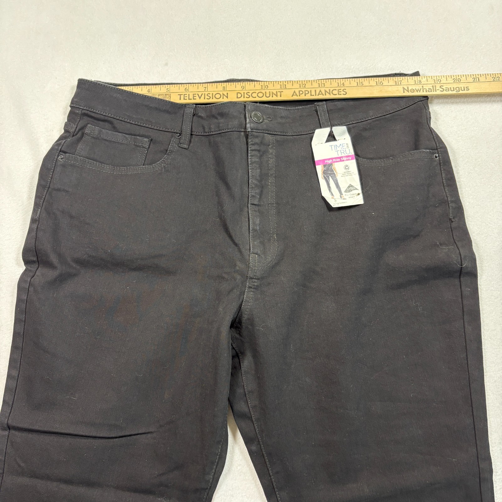 Time And Tru Womens Jeans 20 Black High Rise Skinny Stretch Denim NWT