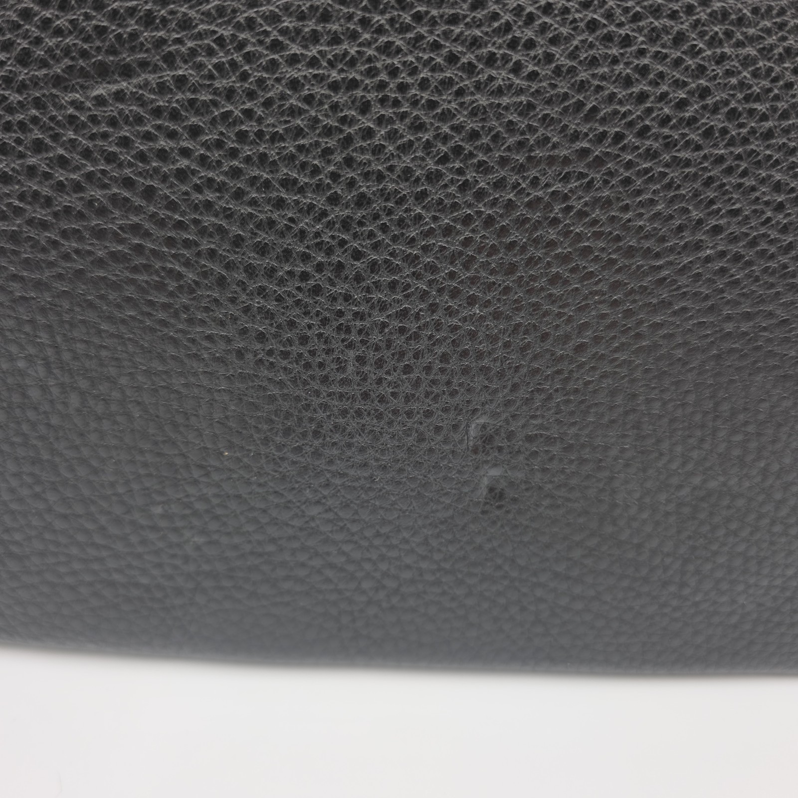 Coach Crosby Push Lock Black Pebbled Leather Zip Top Pouch Bag Document Table