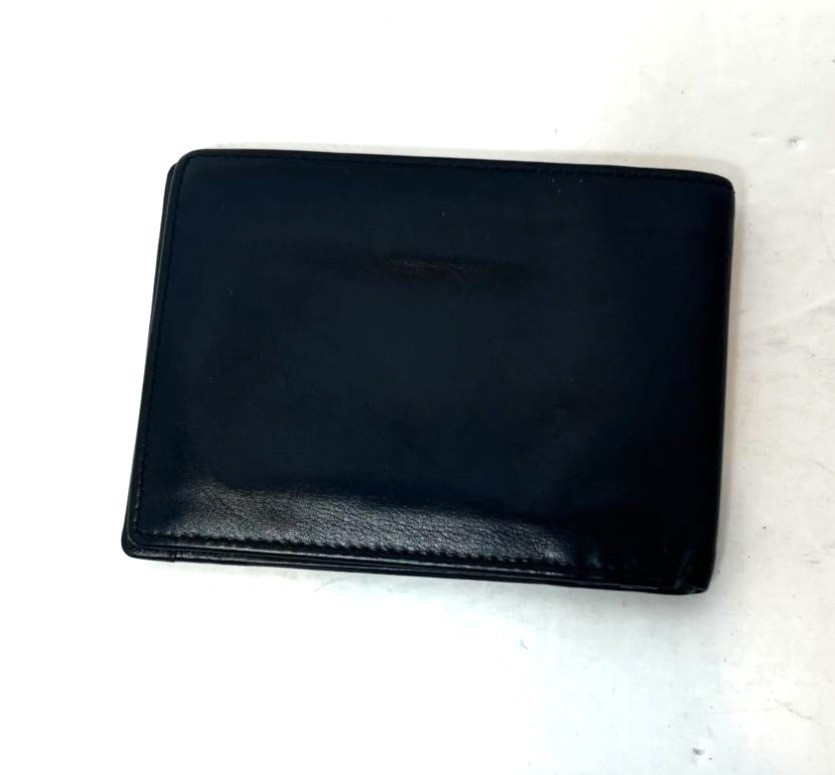 RV Roncato Black Leather Wallet 8 Card Slots Mens Slim Design