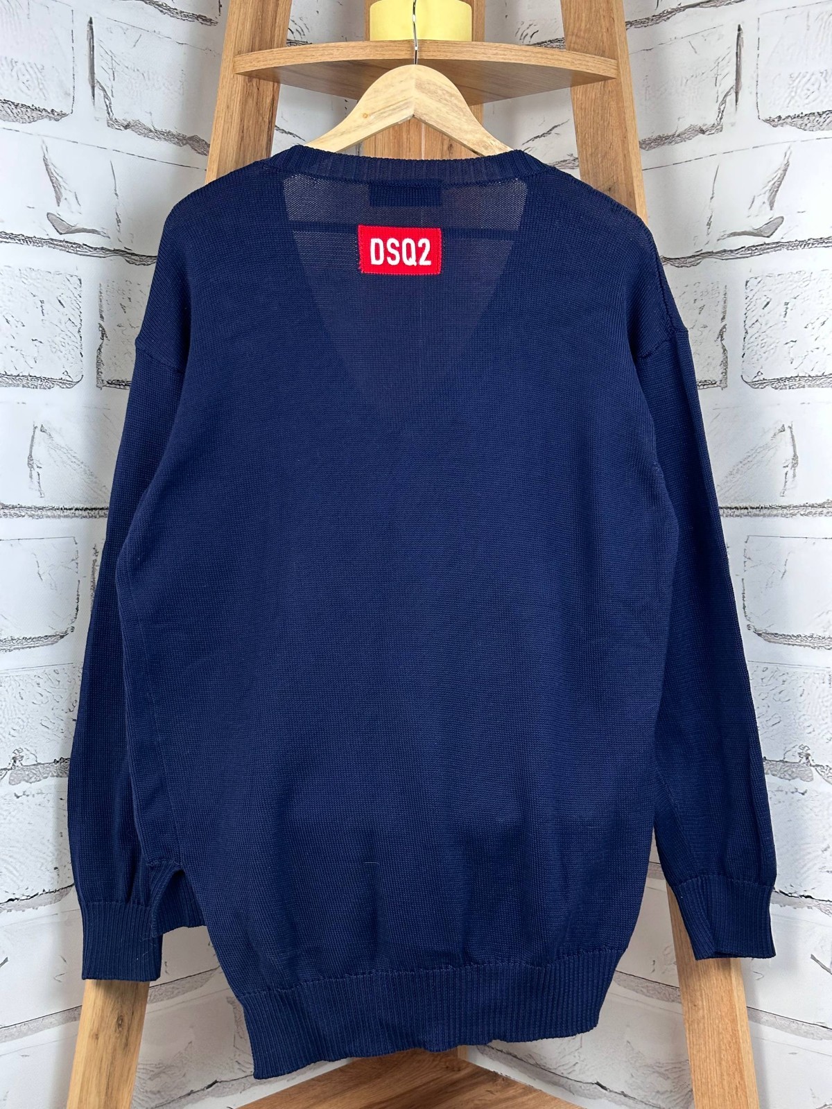 DSQUARED2 Pullover Sweater Oversized Assymetric Blue Size XS (US DUTIES PAID)