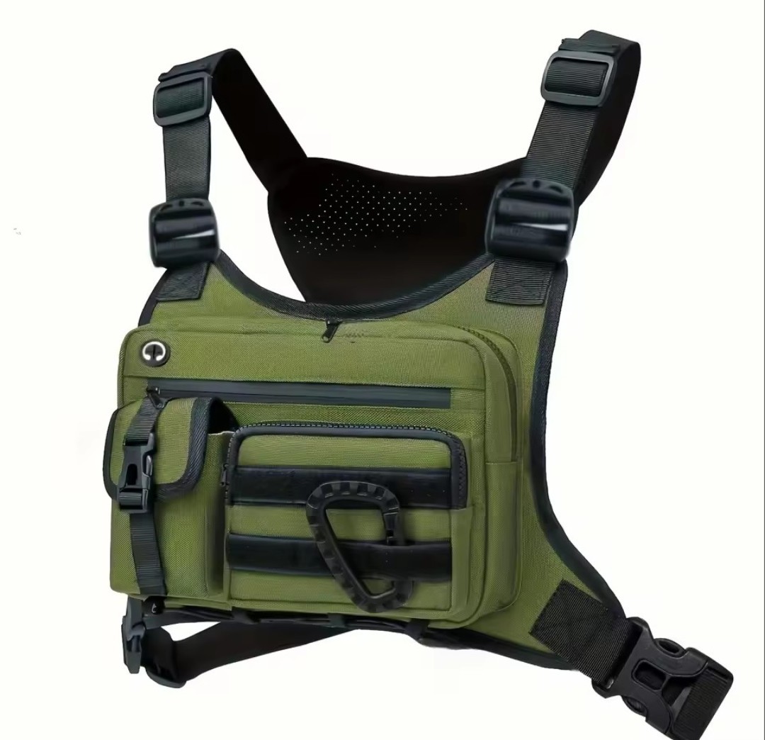 Sport Running Combat Chest Rig Bag Front Pouch Recon Kit Pack Protective Vest