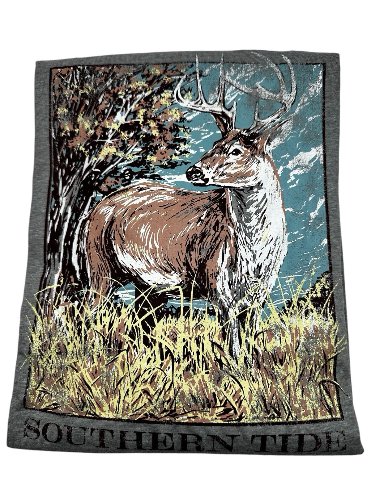 Southern Tide Men’s Heather Big Buck Tee L/S Tee.Quarry.Sz.L.MSRP$52.00