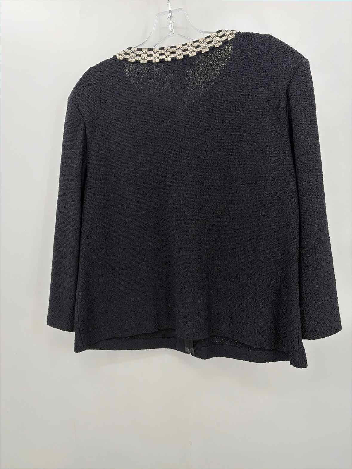 Pre-Owned St John Black Size 14 Zip Up Jacket
