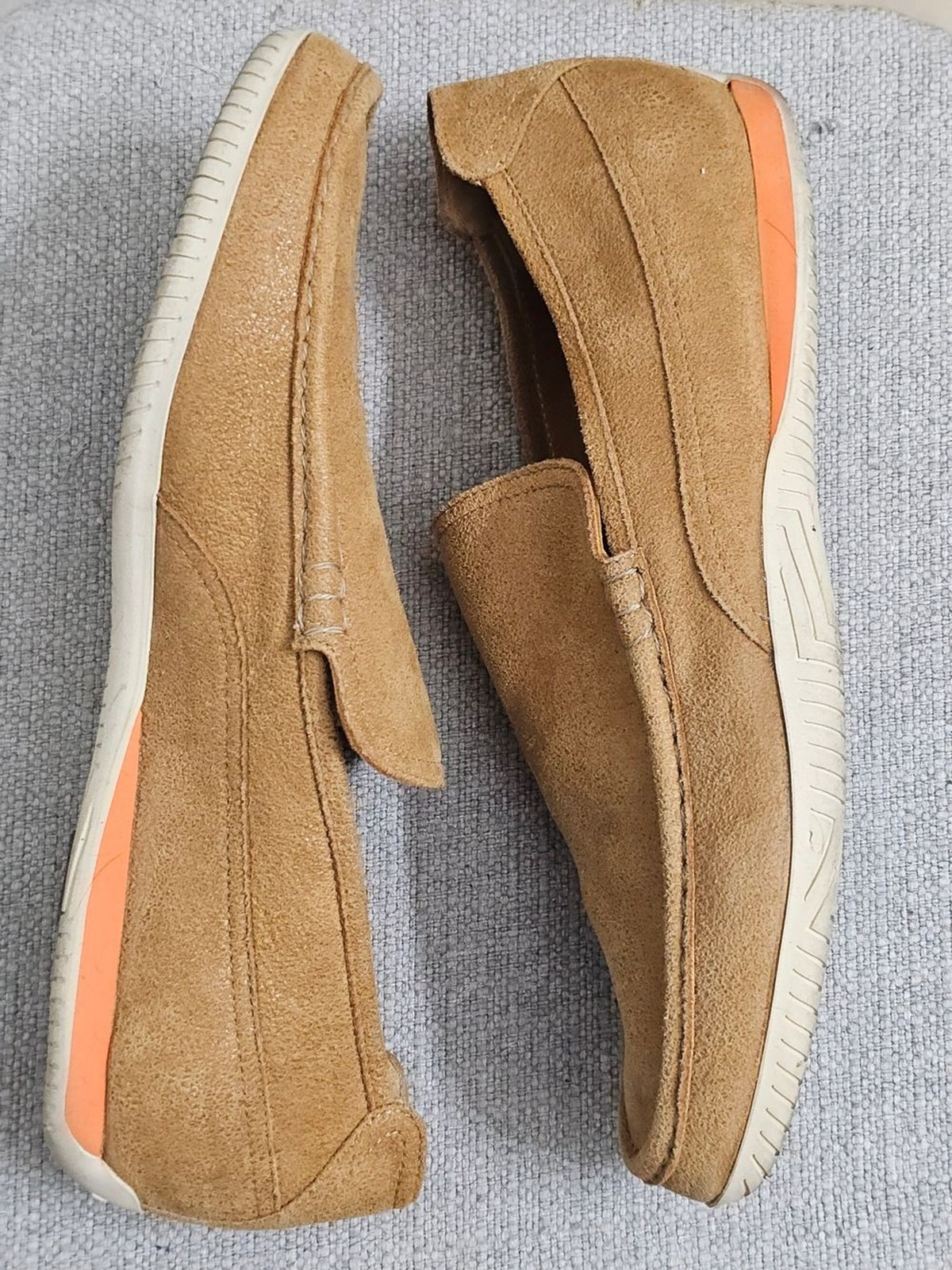 Hermès Paris Tan Suede Slip-On Loafers Driving Shoes Size 43.5