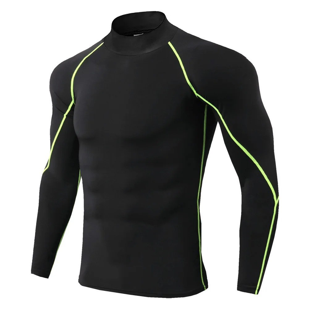 Men Compression T Shirt Long Sleeve Gym Fitness Quick Dry Sport Top