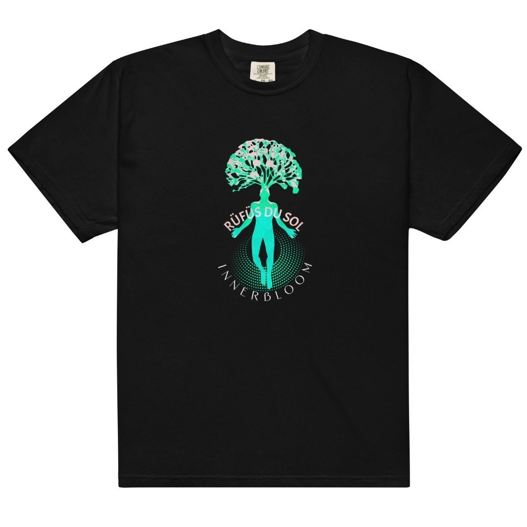 Rufus Du Sol Innerbloom Psychedelic Tree Graphic Black T-Shirt Unisex – S348
